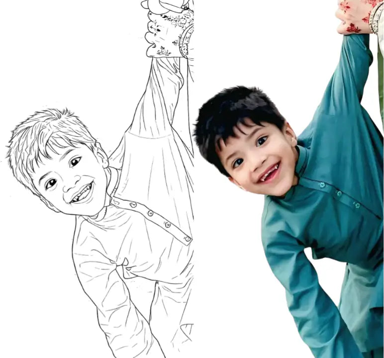 Custom Coloring Book with Colored Photo(12 Pages)