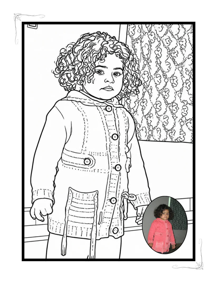 Custom Coloring Book With Colored Photo( 24 Pages)