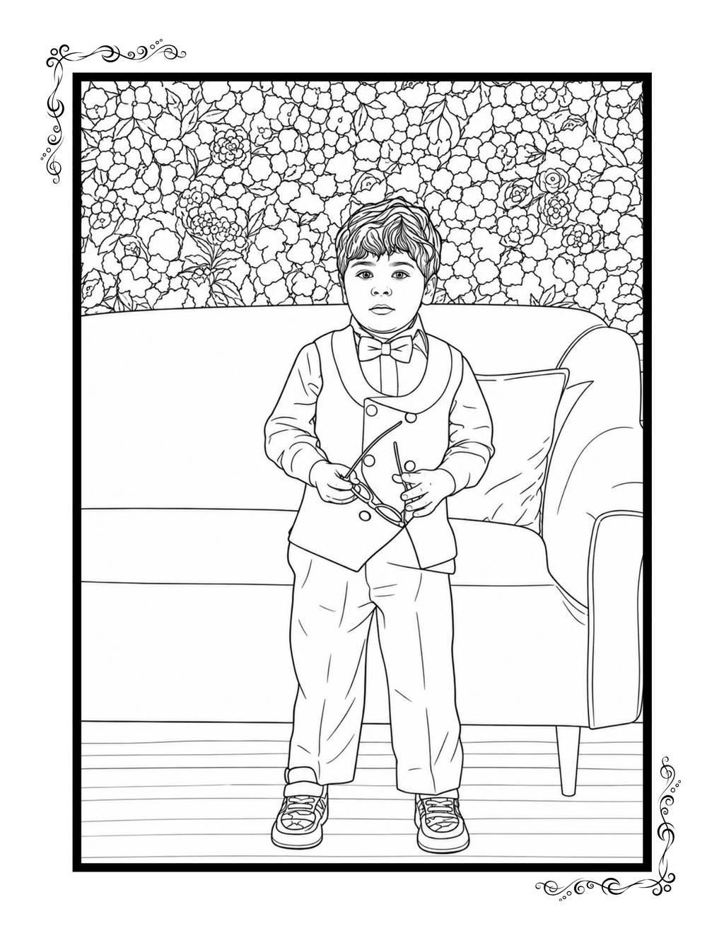 Personalized Coloring Book from Your Photos (12 Pages)