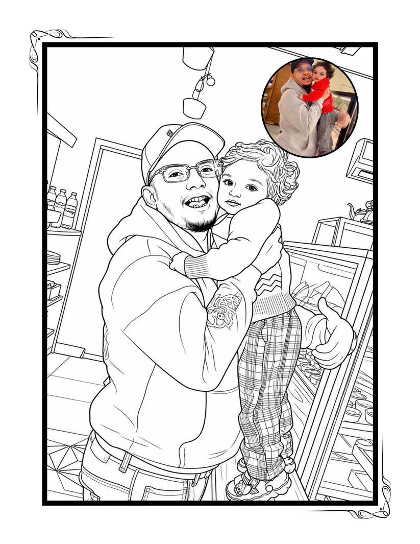 Custom Coloring Book With Colored Photo( 24 Pages)