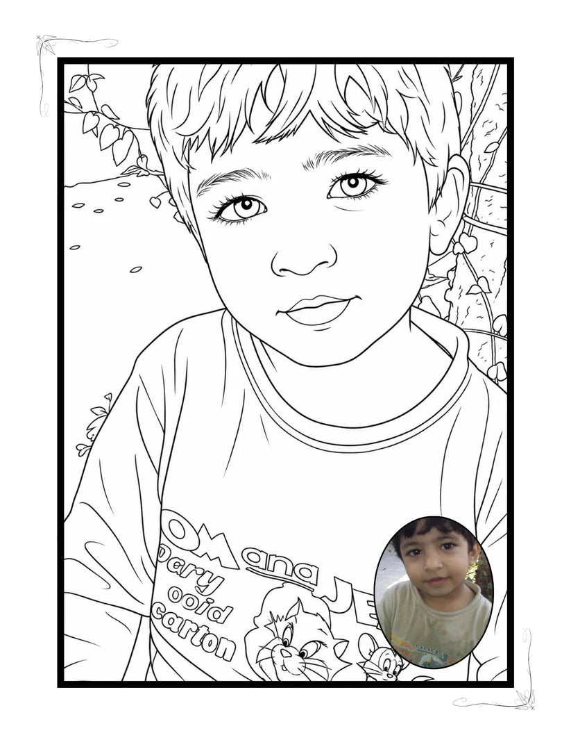 Custom Coloring Book With Colored Photo( 24 Pages)