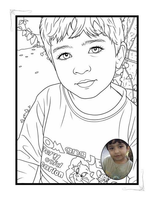 Custom Coloring Book With Colored Photo( 24 Pages)