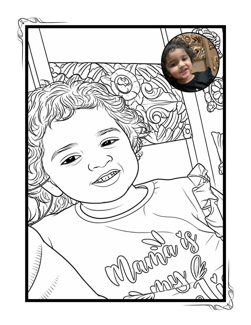 Custom Coloring Book With Colored Photo( 24 Pages)
