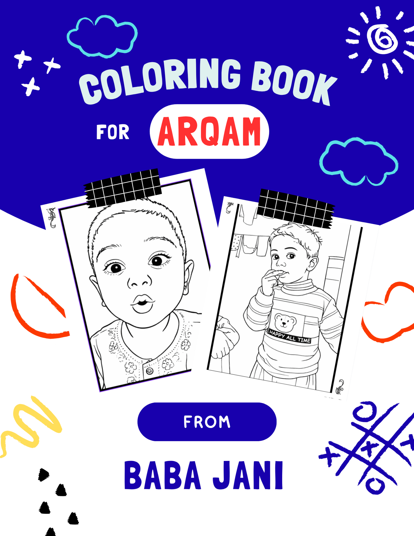 Custom Coloring Book with Colored Photo(12 Pages)