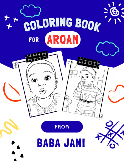 Custom Coloring Book with Colored Photo(12 Pages)