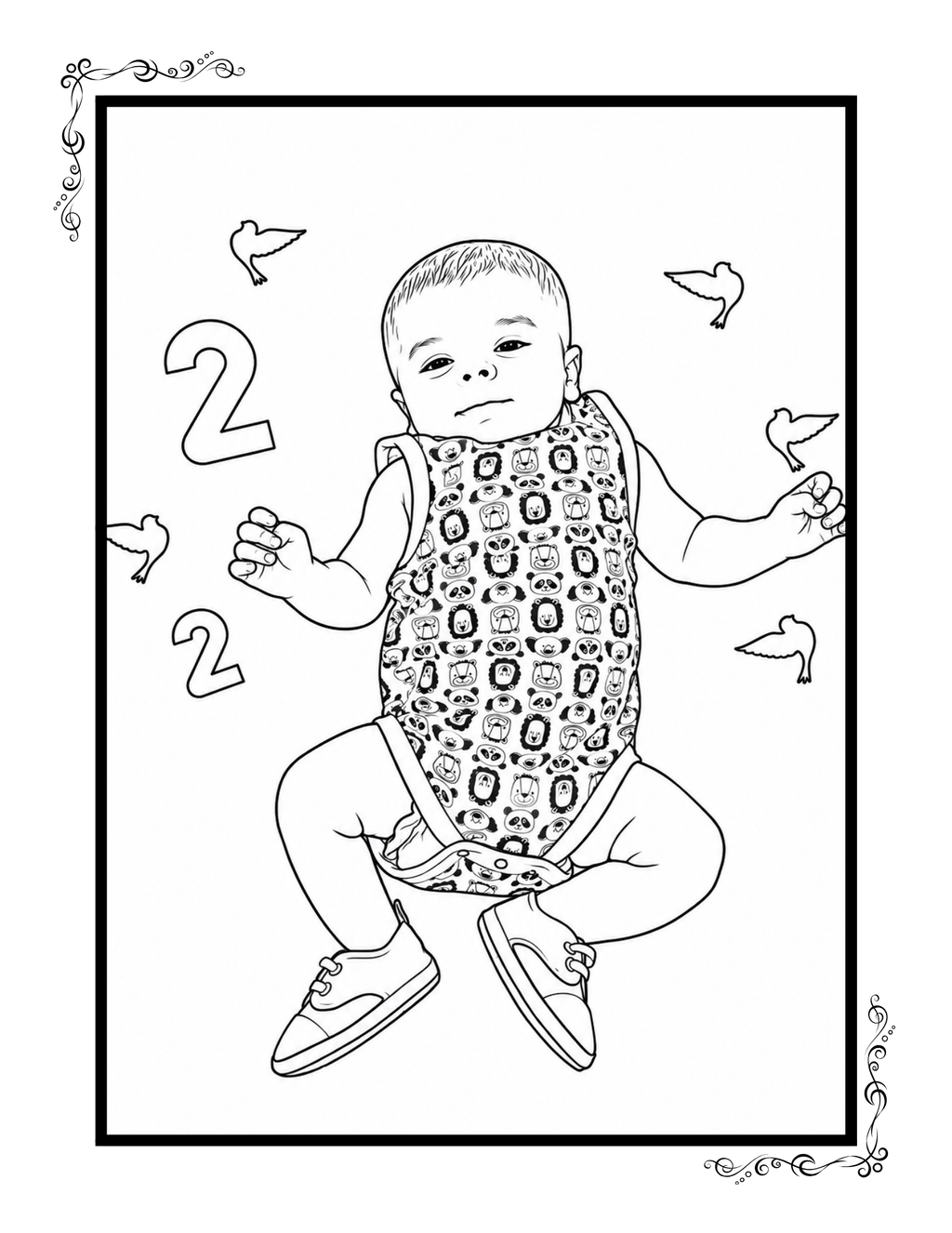 Personalized Coloring Book from Your Photos (12 Pages)