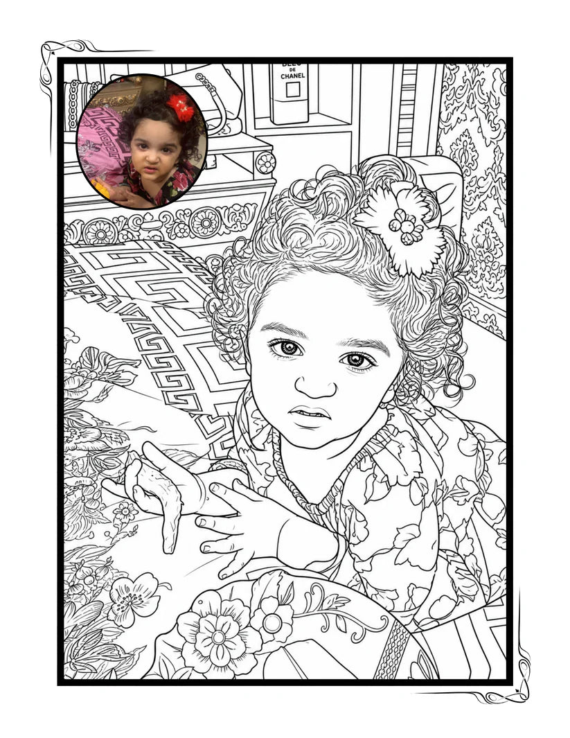 Custom Coloring Book with Colored Photo(12 Pages)