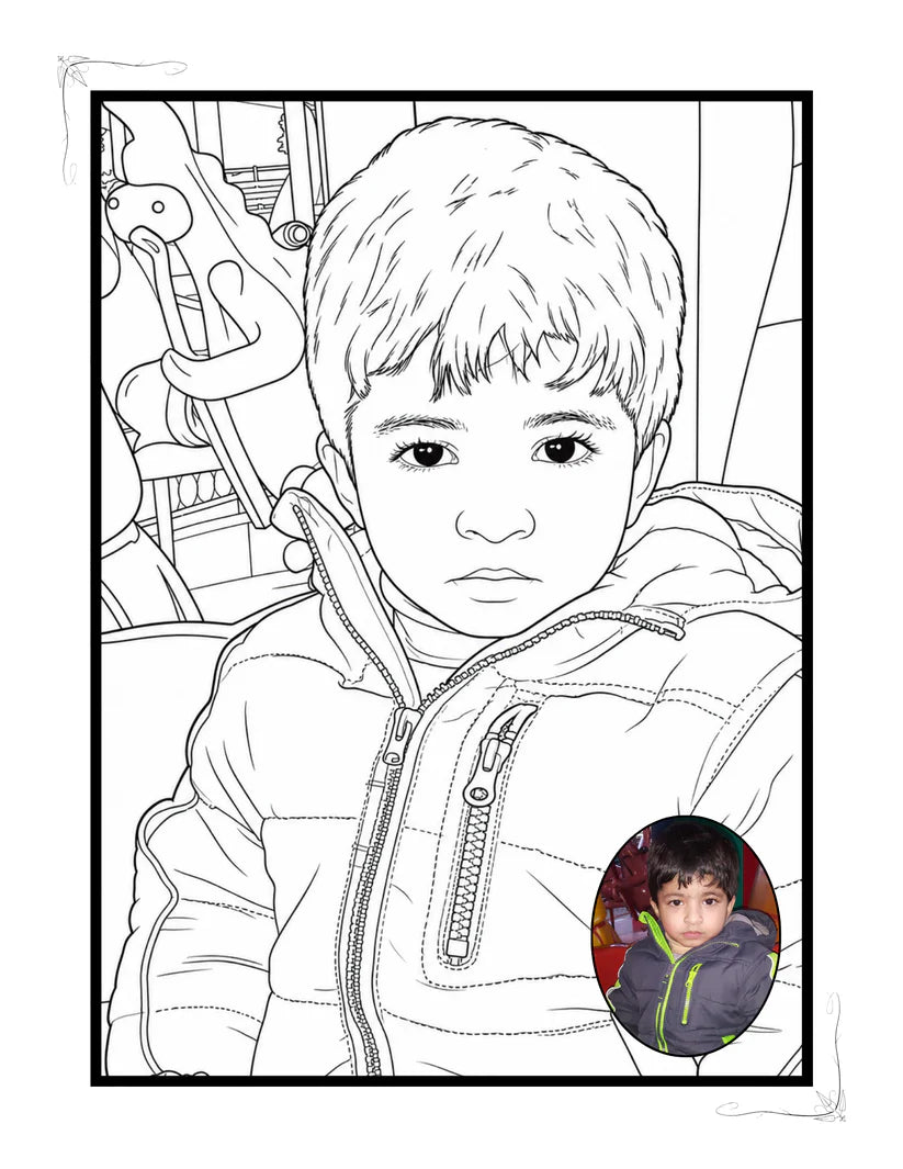 Custom Coloring Book With Colored Photo( 24 Pages)