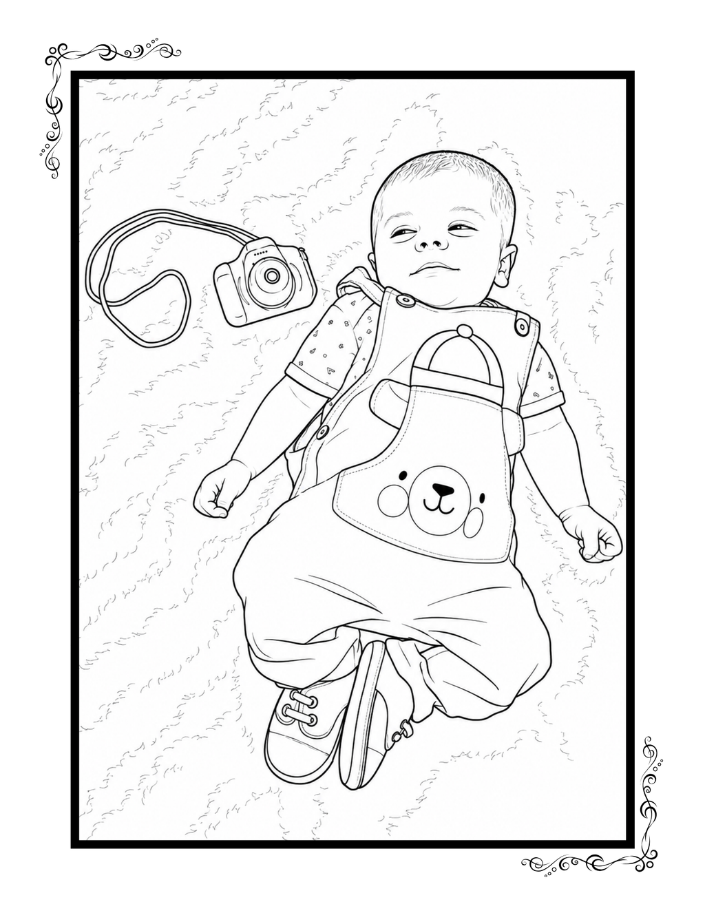 Personalized Coloring Book from Your Photos (12 Pages)