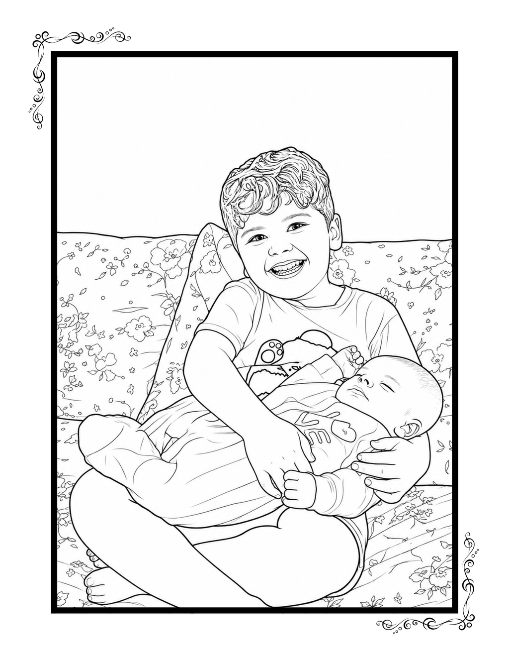 Personalized Coloring Book from Your Photos (12 Pages)