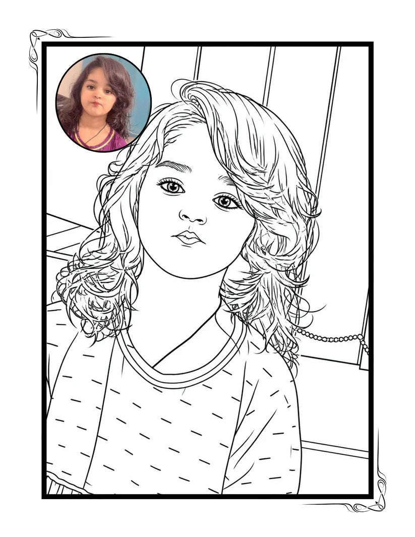 Custom Coloring Book with Colored Photo(12 Pages)