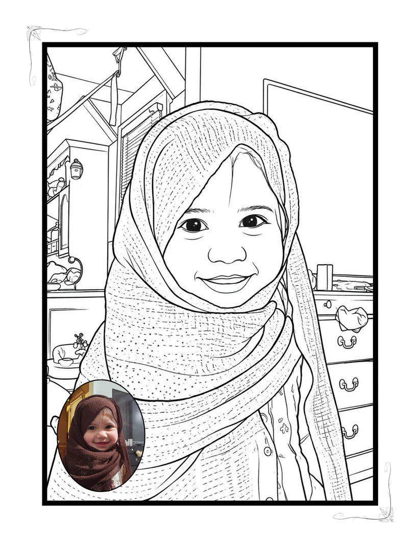 Custom Coloring Book with Colored Photo(12 Pages)