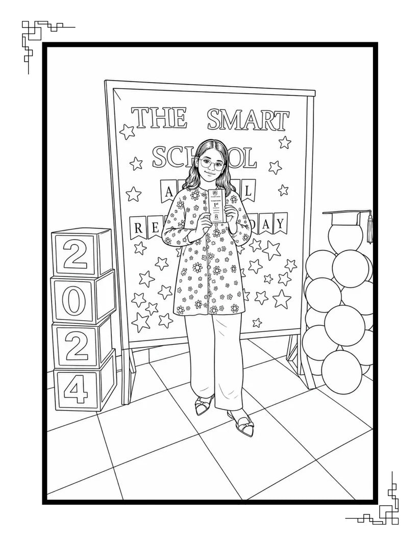 Personalized Coloring Book from Your Photos (24 Pages)
