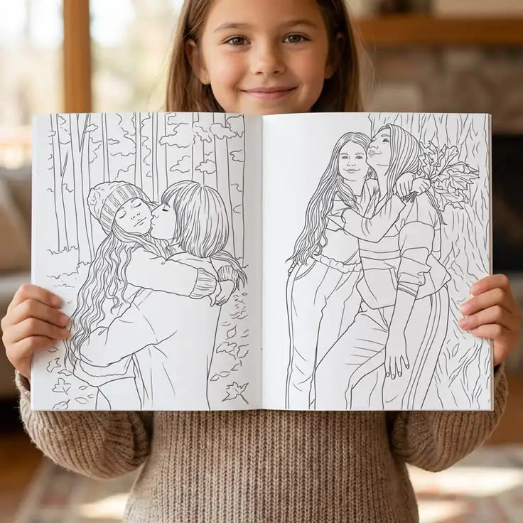 Personalized Coloring Book from Your Photos (12 Pages)