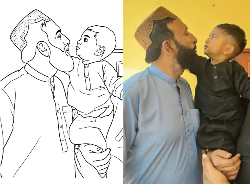 Custom Coloring Book With Colored Photo( 24 Pages)