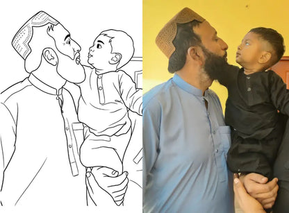 Personalized Coloring Book from Your Photos (24 Pages)