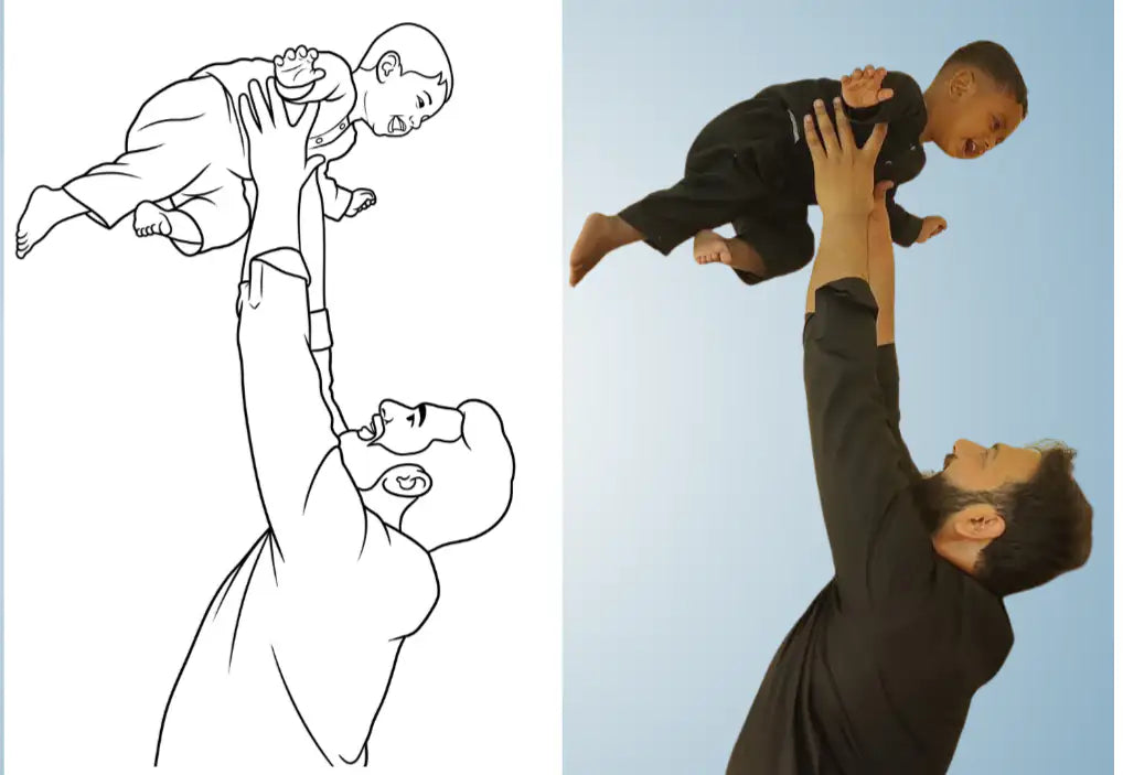 Personalized Coloring Book from Your Photos (12 Pages)