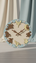 Whimsical Home Decor Clock With Character Silhouettes